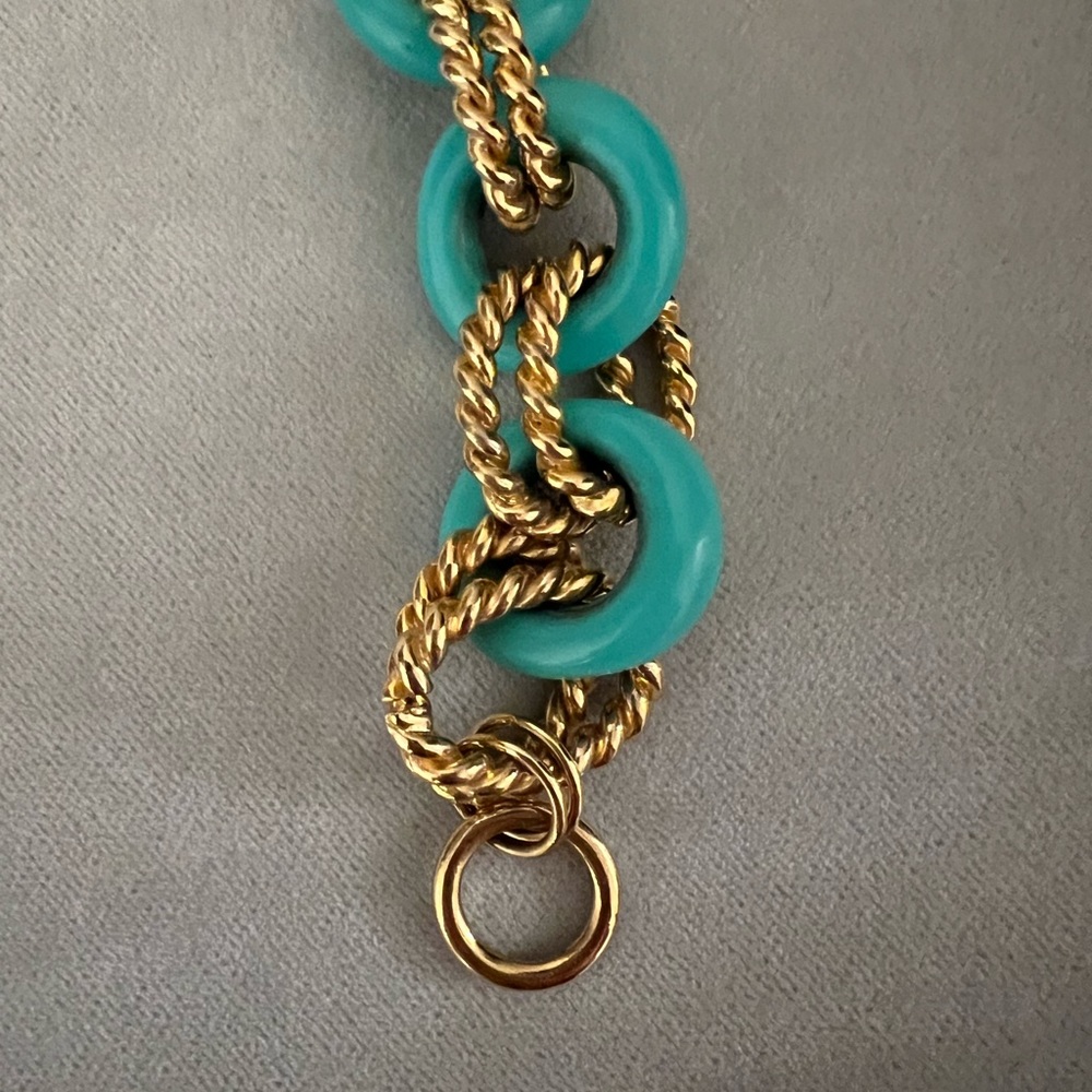 Gold & Turquoise Statement Bracelet - image 4